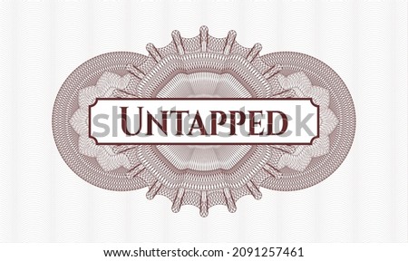 Red passport rosette. Vector Illustration. Detailed with text Untapped inside