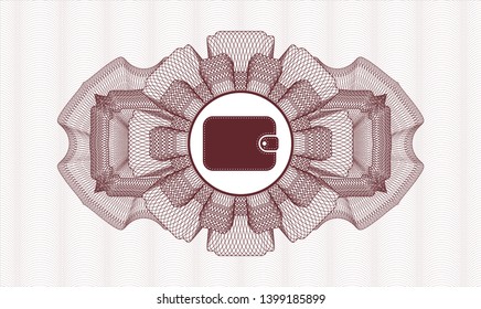 Red passport rosette with wallet icon inside