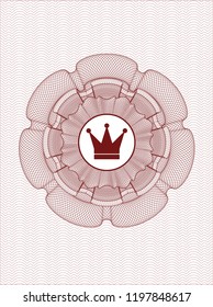 Red passport rossete with crown icon inside