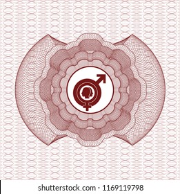 Red passport rossete with gender dysphoria icon inside