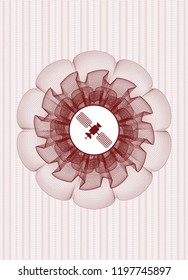 Red passport rossete with satelite icon inside