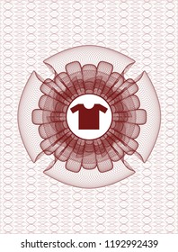 Red passport rossete with shirt icon inside