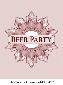 Red passport rossete with text Beer Party inside