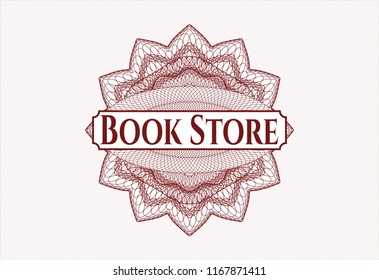 Red passport rossete with text Book Store inside