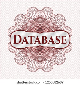 Red passport rossete with text Database inside