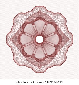 Red passport style rosette