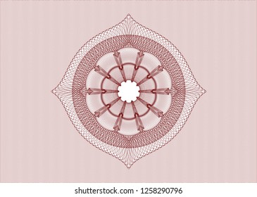 Red passport style rosette