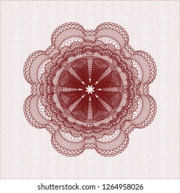 Red passport style rosette