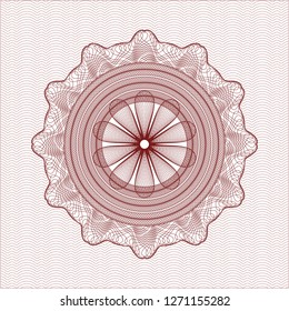 Red passport style rosette