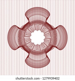 Red passport style rosette