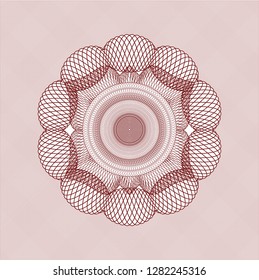 Red passport style rosette