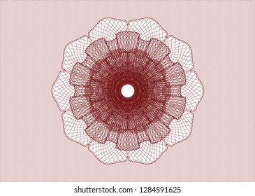 Red passport style rosette