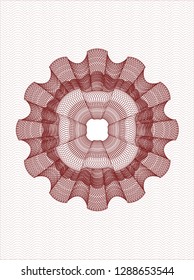 Red passport style rosette