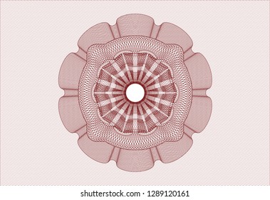 Red passport style rosette