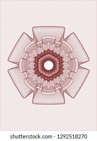 Red passport style rosette