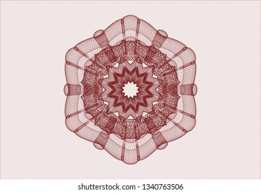 Red passport style rosette