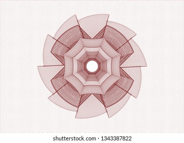 Red passport style rosette