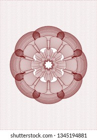 Red passport style rosette