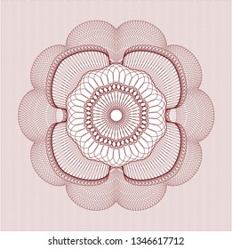 Red passport style rosette