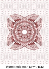 Red passport style rosette