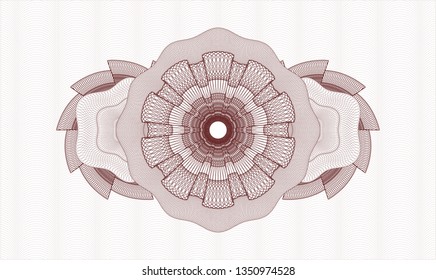 Red passport style rosette