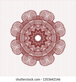 Red passport style rosette