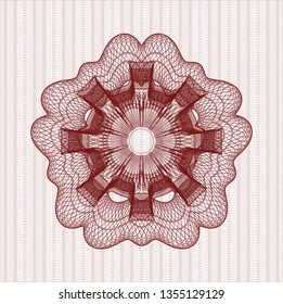Red passport style rosette