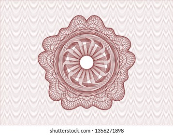 Red passport style rosette