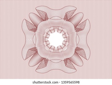Red passport style rosette