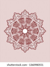 Red passport style rosette