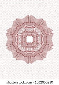Red passport style rosette