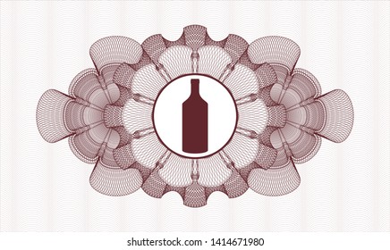 Red passport style rosette with bottle icon inside