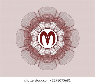 Rosette im Roten Reisepass. mit Ziegenkopf-Icon innen
