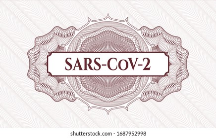 Rote Passform mit Text SARS-CoV-2 innen