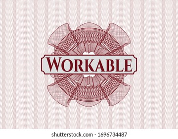 Red Passport Style Rosette With Text Workable Inside