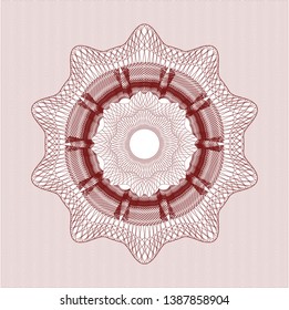 Red passport style rosette. Vector Illustration. Detailed.