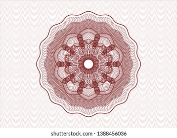 Red passport style rosette. Vector Illustration. Detailed.