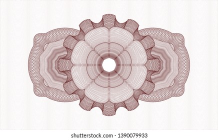 Red passport style rosette. Vector Illustration. Detailed.