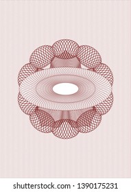 Red passport style rosette. Vector Illustration. Detailed.