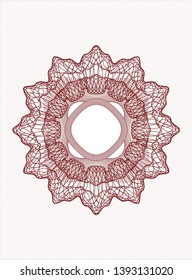 Red passport style rosette. Vector Illustration. Detailed.