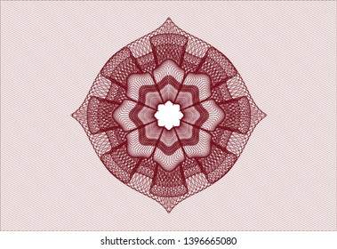 Red passport style rosette. Vector Illustration. Detailed.