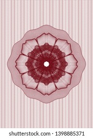 Red passport style rosette. Vector Illustration. Detailed.