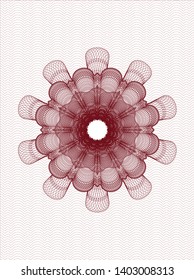 Red passport style rosette. Vector Illustration. Detailed.