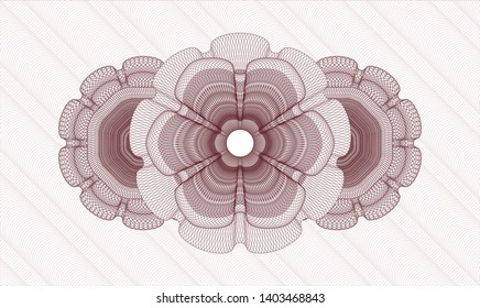 Red passport style rosette. Vector Illustration. Detailed.