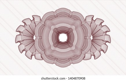 Red passport style rosette. Vector Illustration. Detailed.