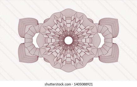 Red passport style rosette. Vector Illustration. Detailed.