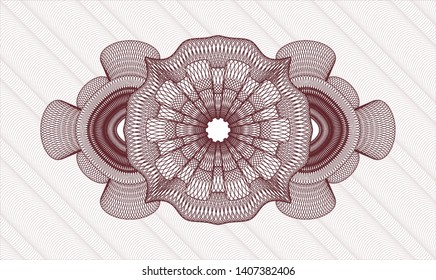 Red passport style rosette. Vector Illustration. Detailed.