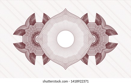 Red passport style rosette. Vector Illustration. Detailed.