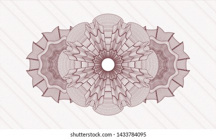 Red passport style rosette. Vector Illustration. Detailed.