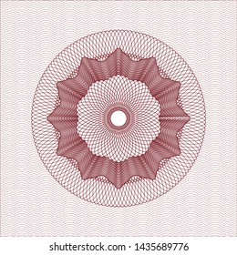 Red passport style rosette. Vector Illustration. Detailed.